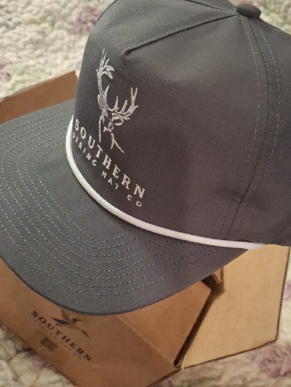 Southern String Hat Co. Gray Hat with White Rope Detail - Picture 7 of 11